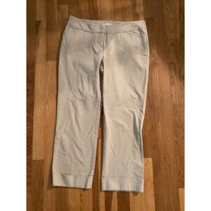 Eileen Fisher Khaki Capris Cuff Hem Small Organic Cotton